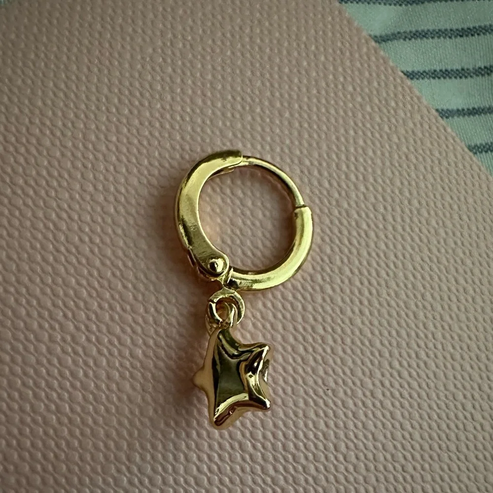 Mix and match fashion Moon + Star gold plated enamel earrings piercings